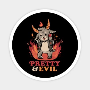 Pretty and Evil - Cute Evil Creepy Baphomet Gift Magnet